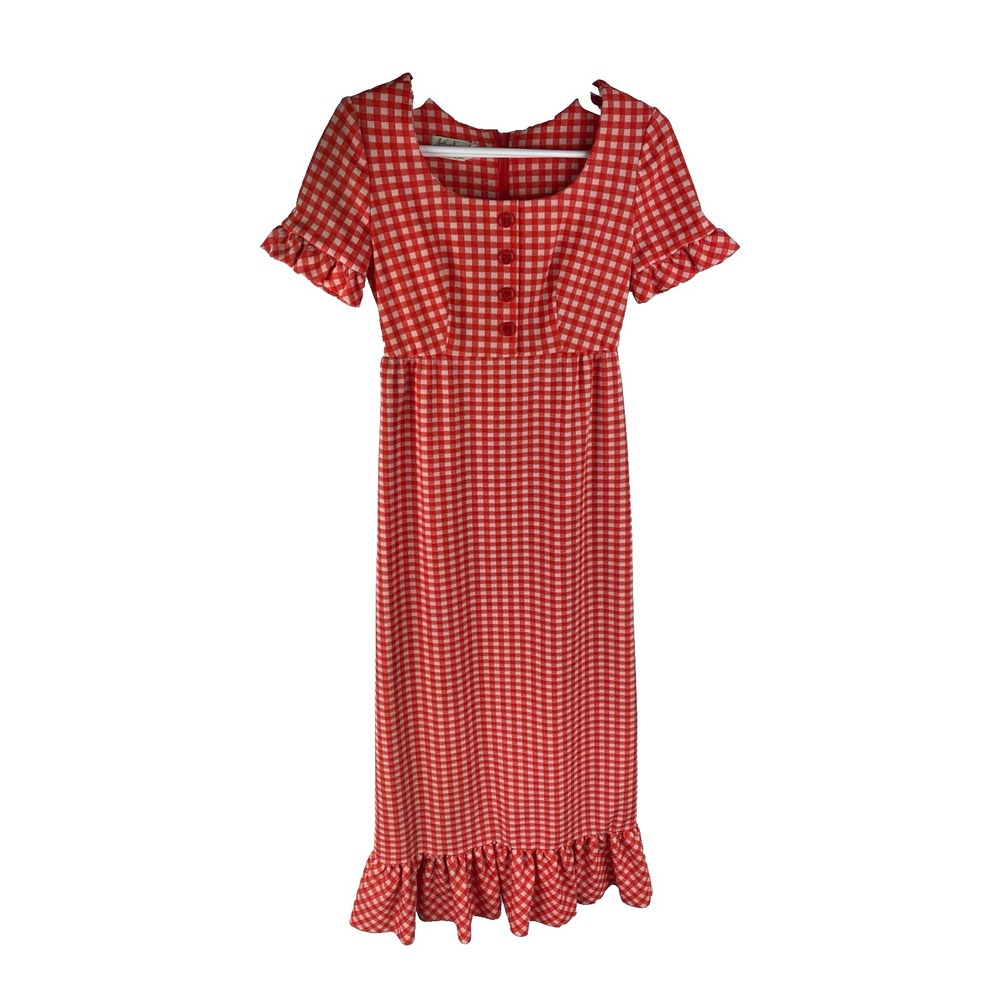 50s 60s‎ Arthur Norgaard Dress (Fits S) Gingham Midi Shirtdress Granny Vtg